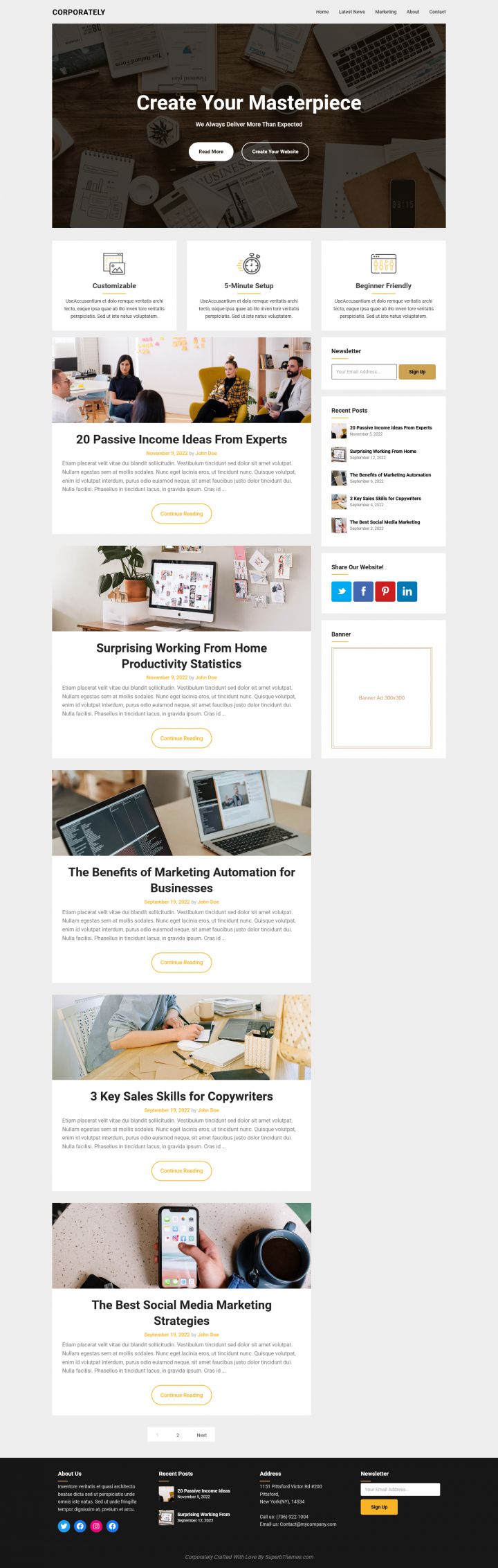 WordPress шаблон Superb Themes Corporately