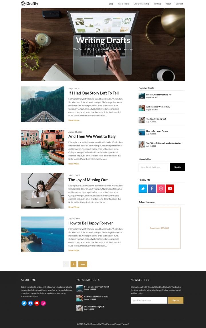 WordPress шаблон Superb Themes Draftly