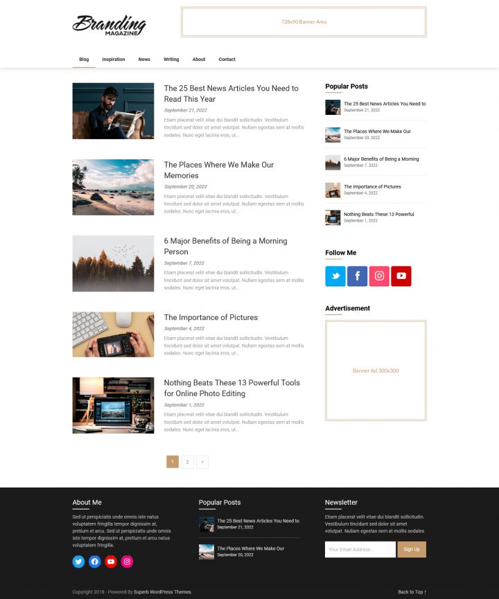 WordPress шаблон Superb Themes Feather Magazine