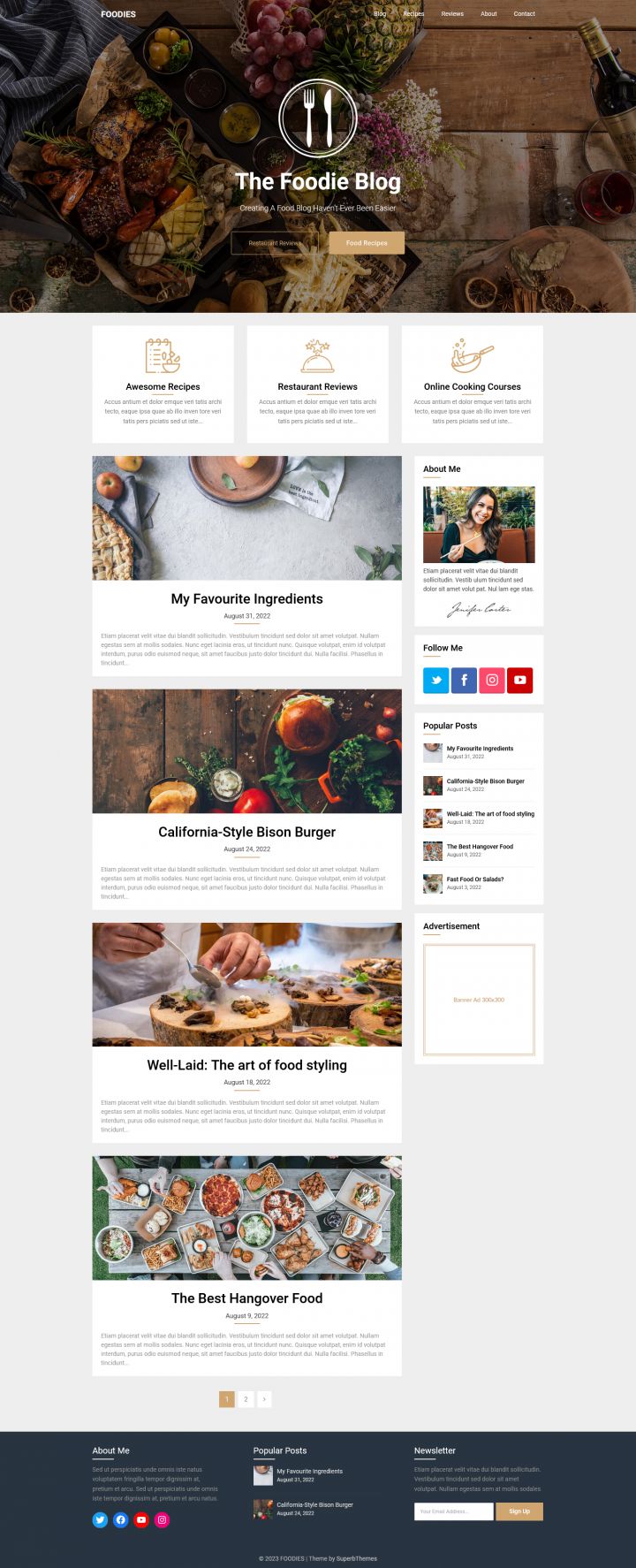 WordPress шаблон Superb Themes Foodie Blog