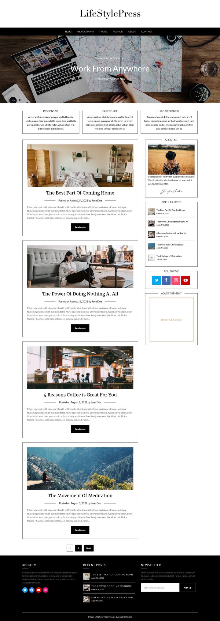 WordPress шаблон Superb Themes LifeStylePress