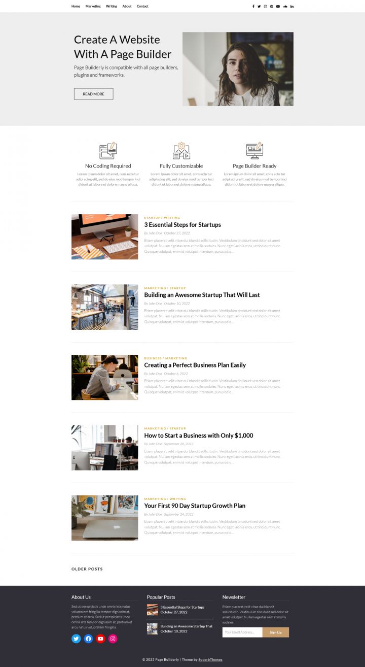 WordPress шаблон Superb Themes PageBuilderly