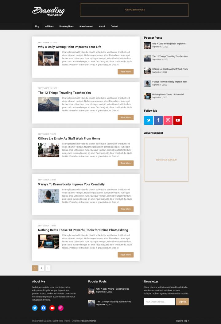 WordPress шаблон Superb Themes Publishable Mag
