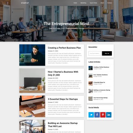 Superb Themes Startup Hub