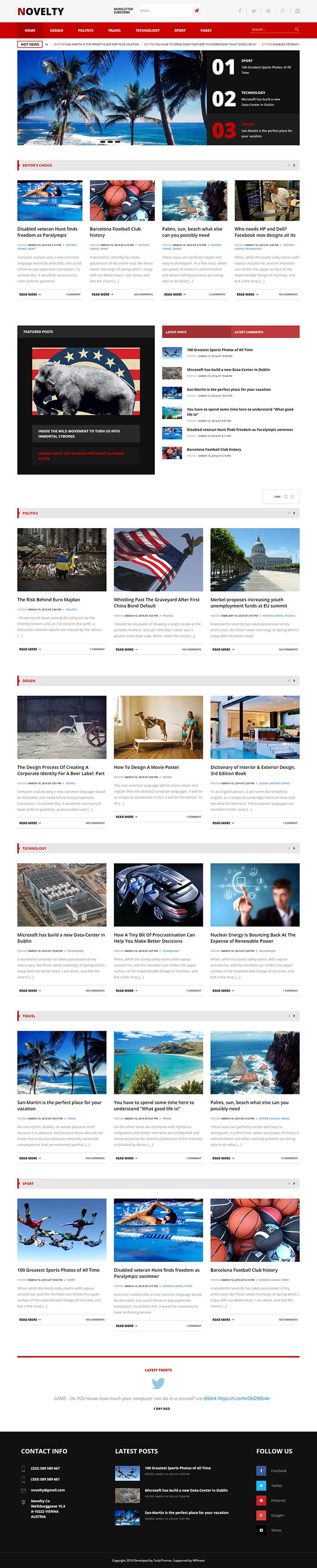 Шаблон TeslaThemes Novelty WordPress шаблон TeslaThemes Novelty