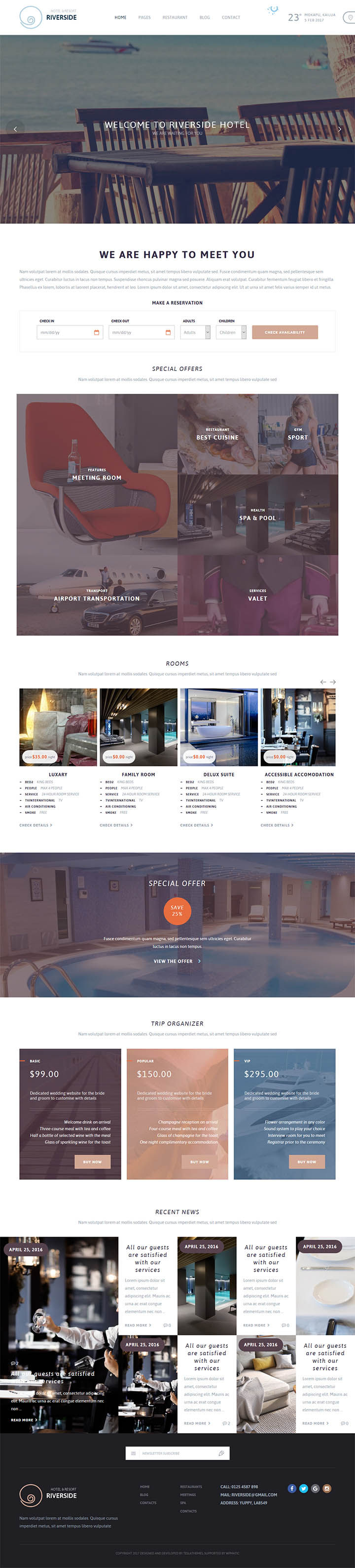 WordPress шаблон TeslaThemes Riverside Resort