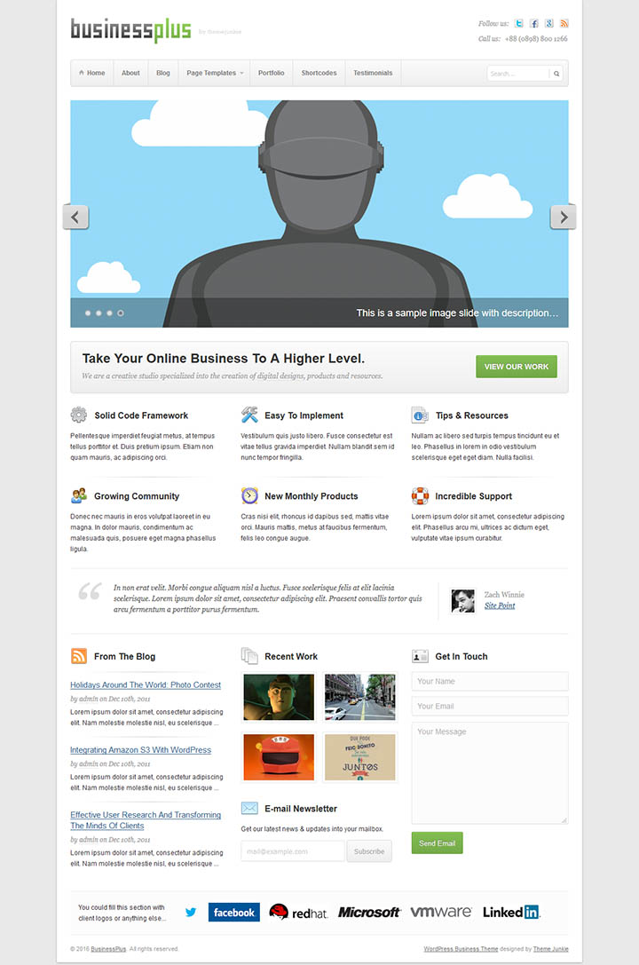 WordPress шаблон Theme Junkie BusinessPlus