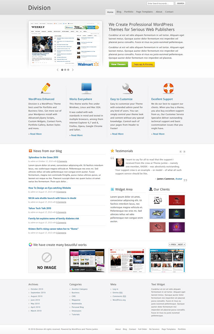 WordPress шаблон Theme Junkie Division