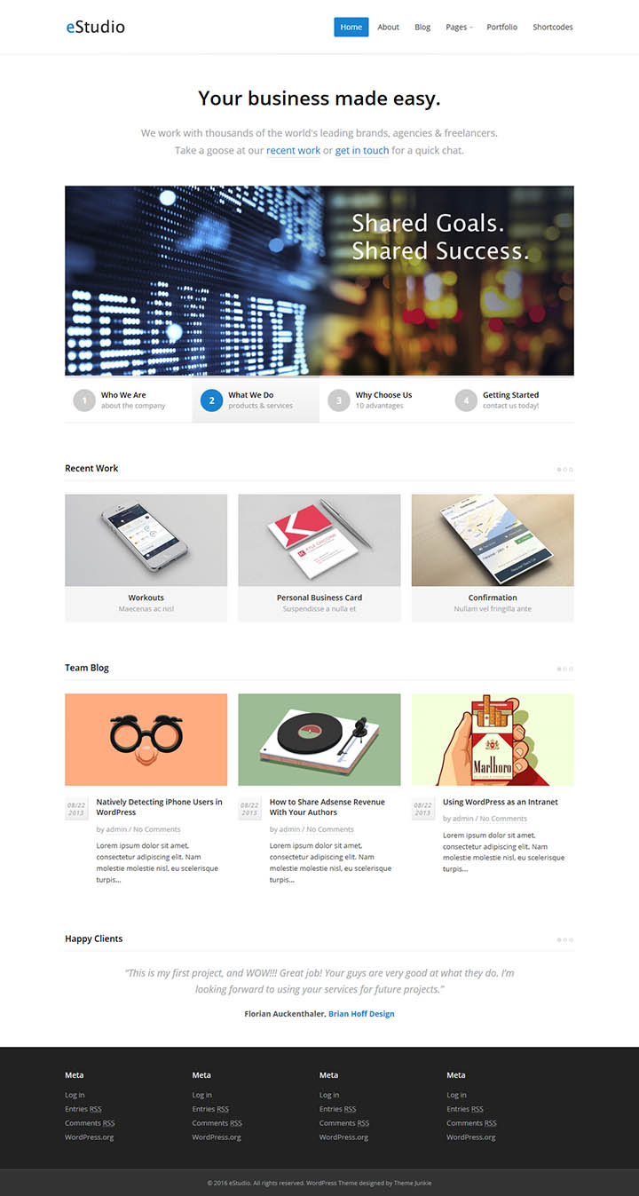 WordPress шаблон Theme Junkie eStudio