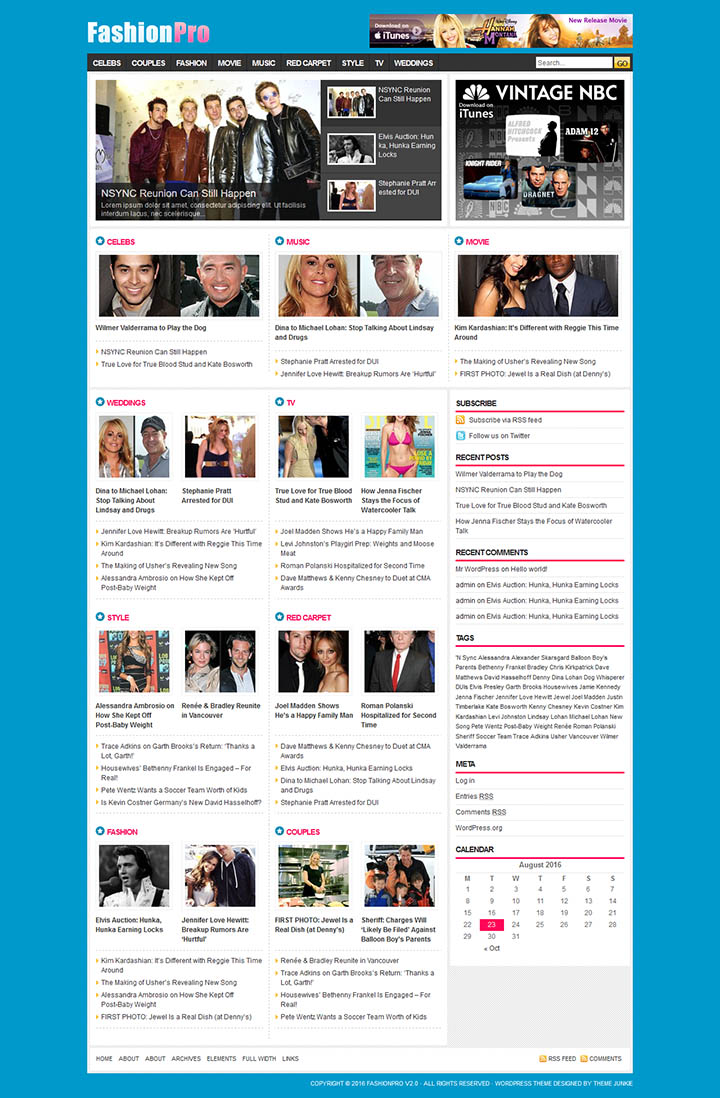 WordPress шаблон Theme Junkie FashionPro