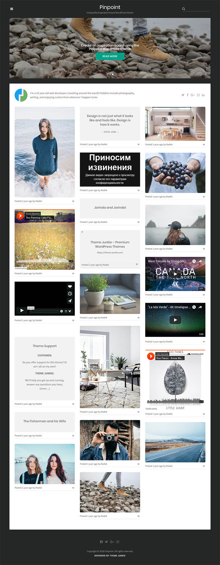 WordPress шаблон Theme Junkie Pinpoint