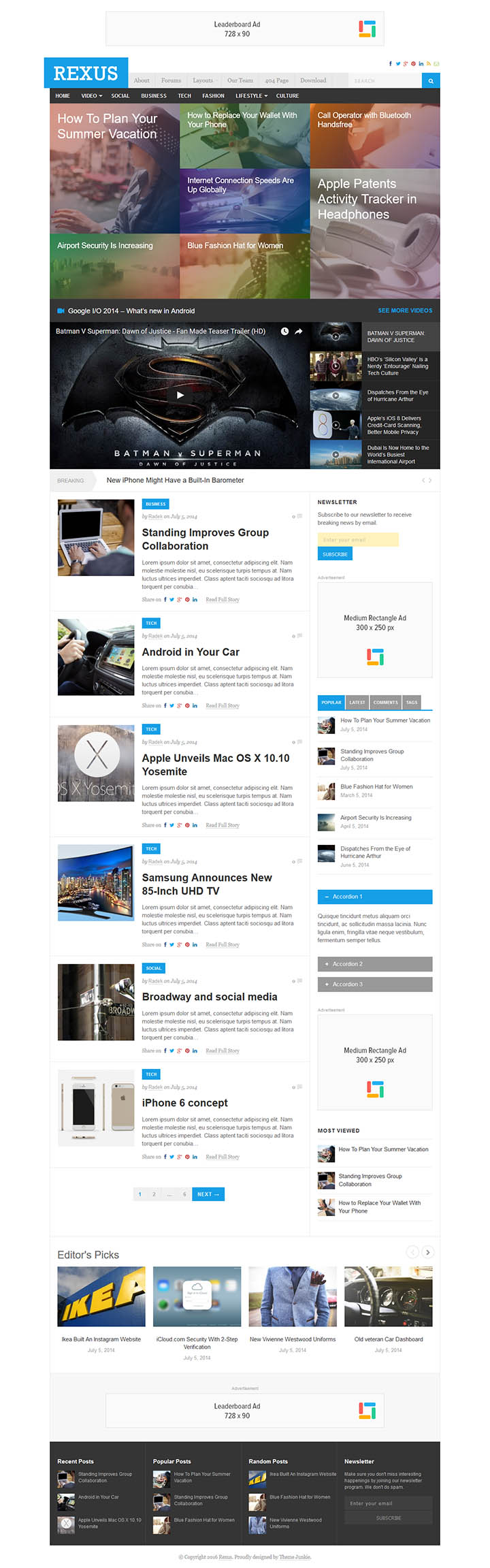 WordPress шаблон Theme Junkie Rexus