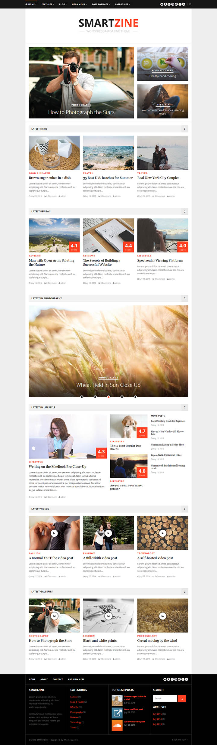 WordPress шаблон Theme Junkie SmartZine