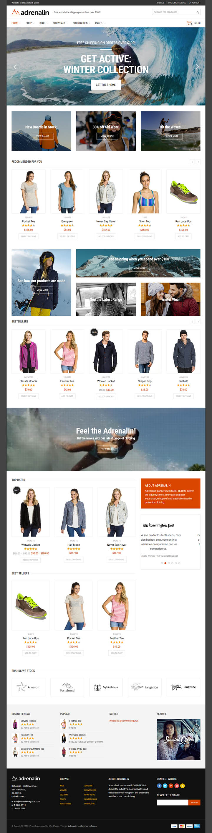 WordPress шаблон ThemeForest Adrenalin