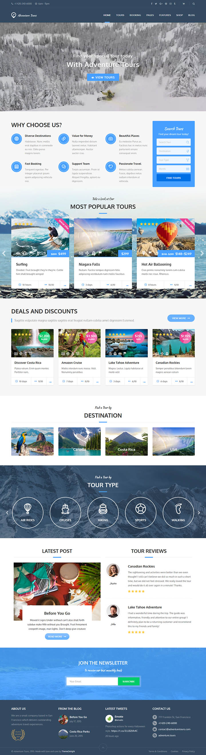 WordPress шаблон ThemeForest Adventure Tours