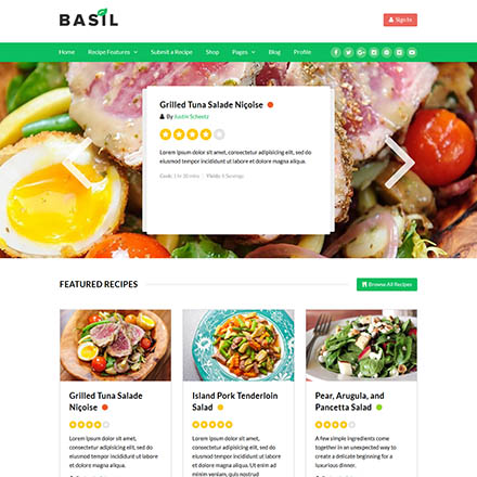 ThemeForest Basil Recipes