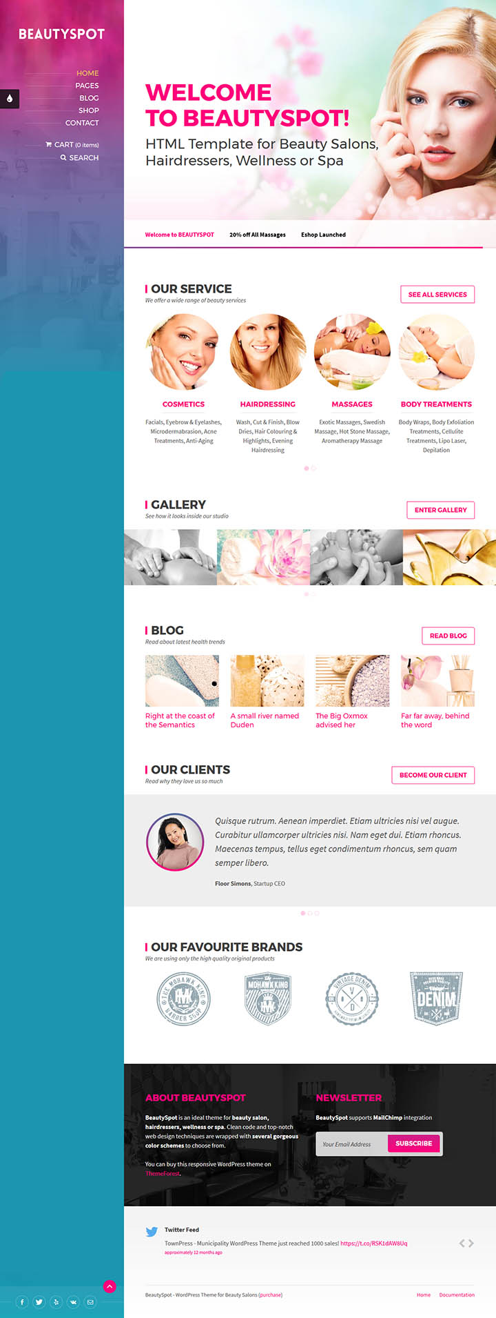 WordPress шаблон ThemeForest BeautySpot