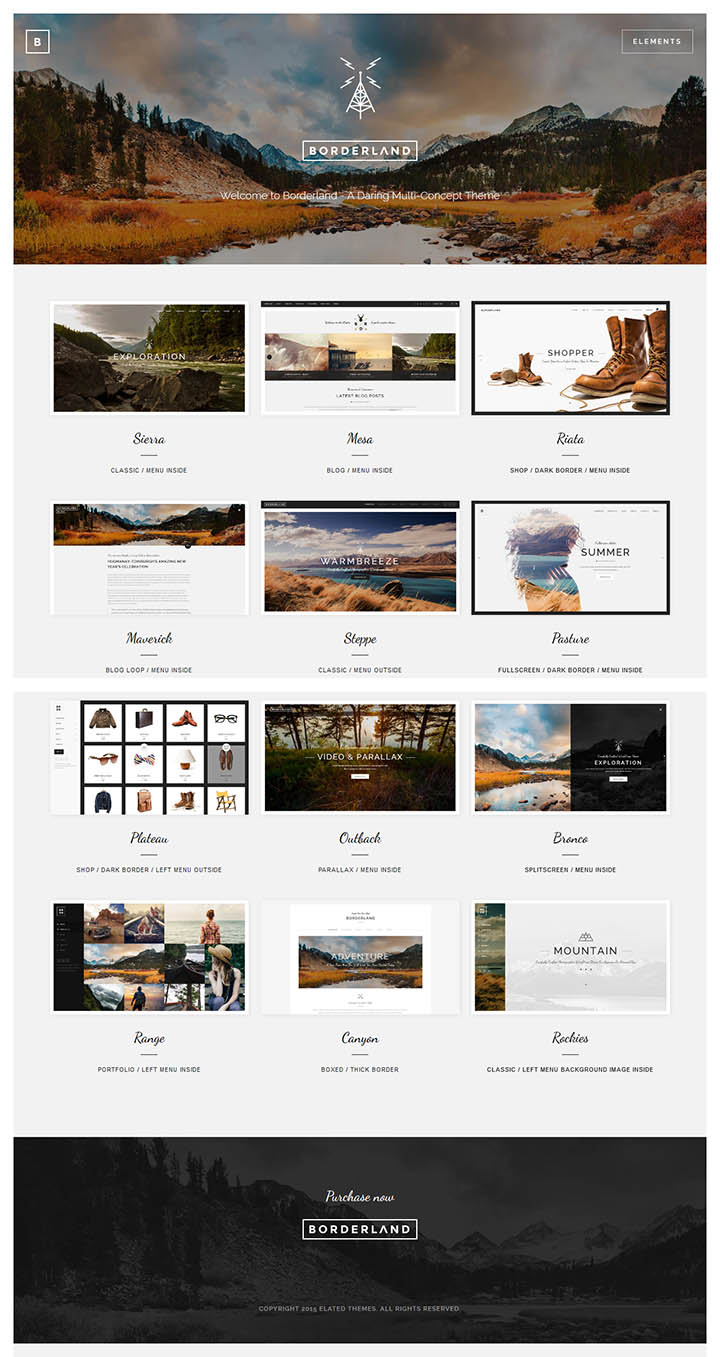 WordPress шаблон ThemeForest Borderland