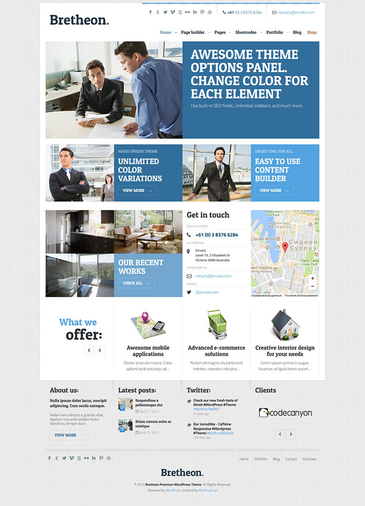 WordPress шаблон ThemeForest Bretheon