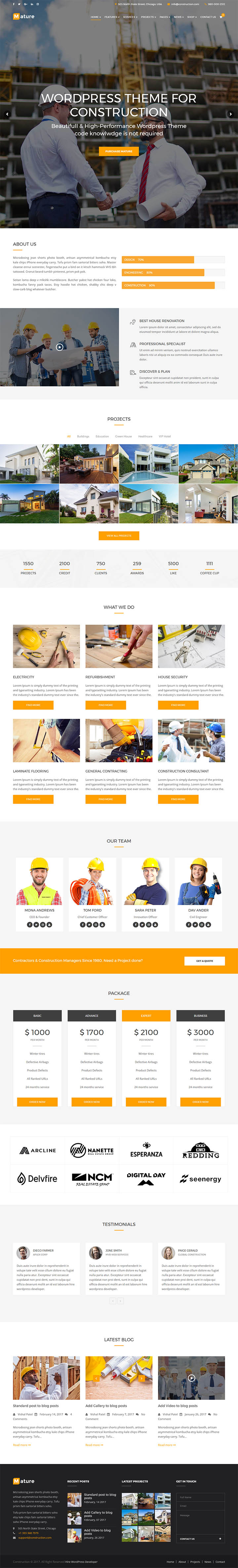 WordPress шаблон ThemeForest Construction