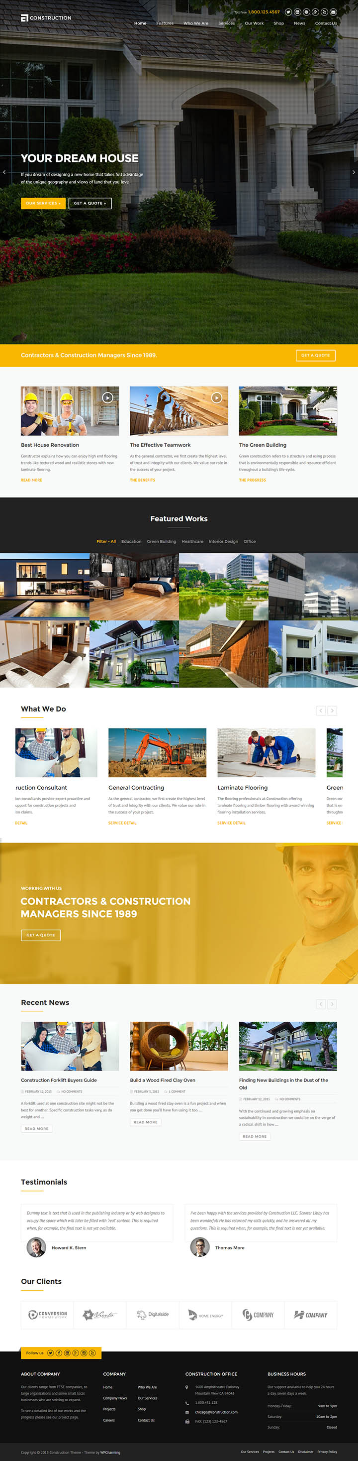 WordPress шаблон ThemeForest Construction