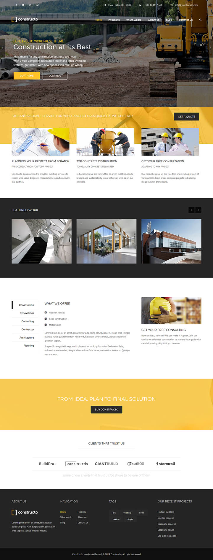 WordPress шаблон ThemeForest Constructo