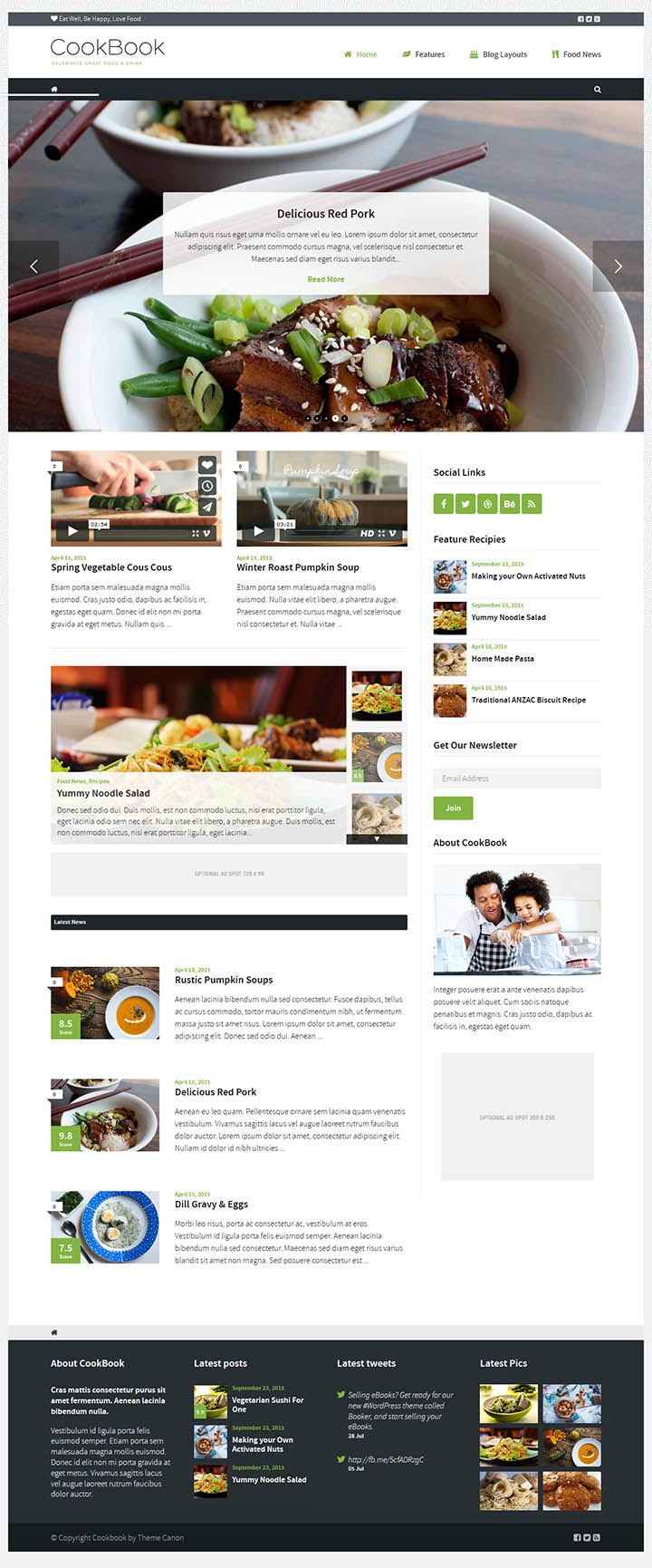 WordPress шаблон ThemeForest CookBook
