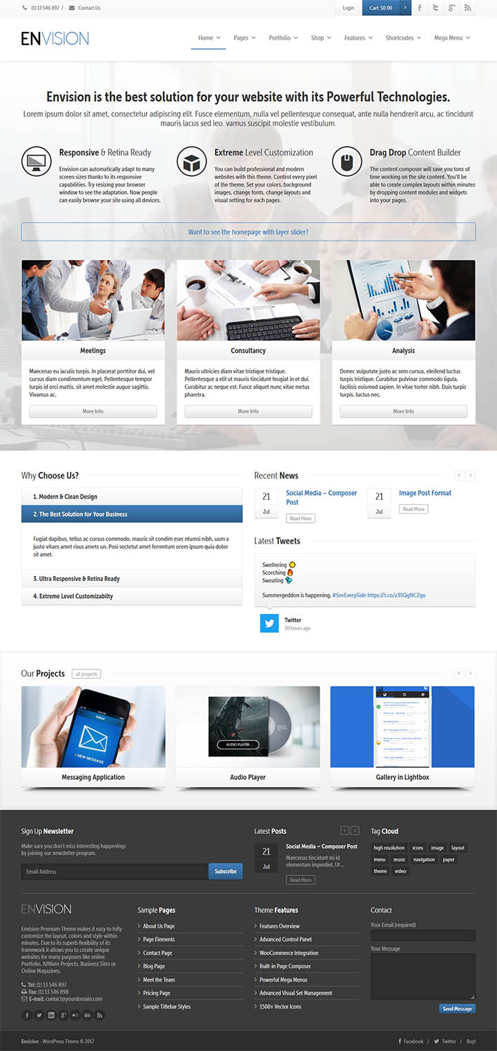 WordPress шаблон ThemeForest Envision