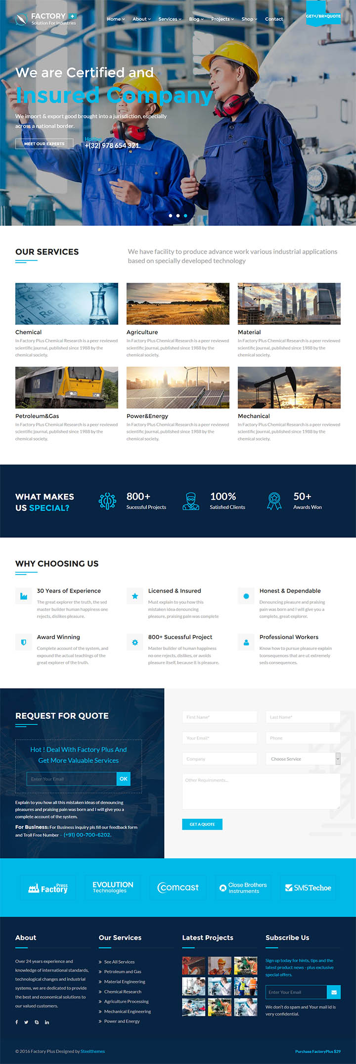 WordPress шаблон ThemeForest Factory Plus