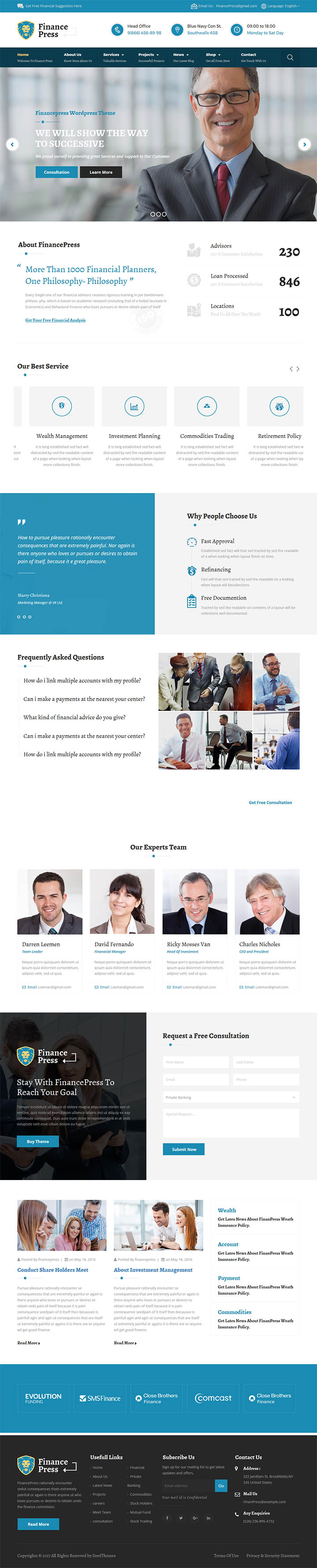 WordPress шаблон ThemeForest Finance Press