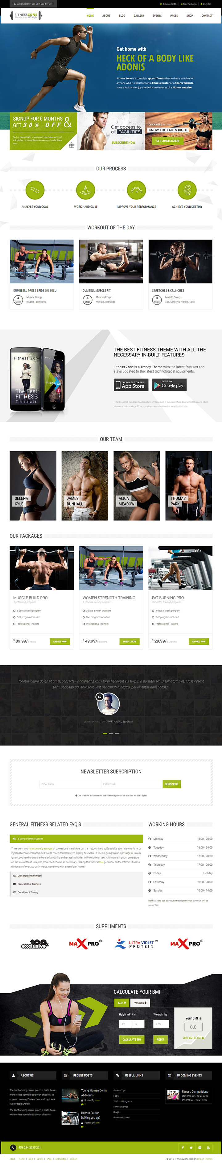 WordPress шаблон ThemeForest Fitness Zone