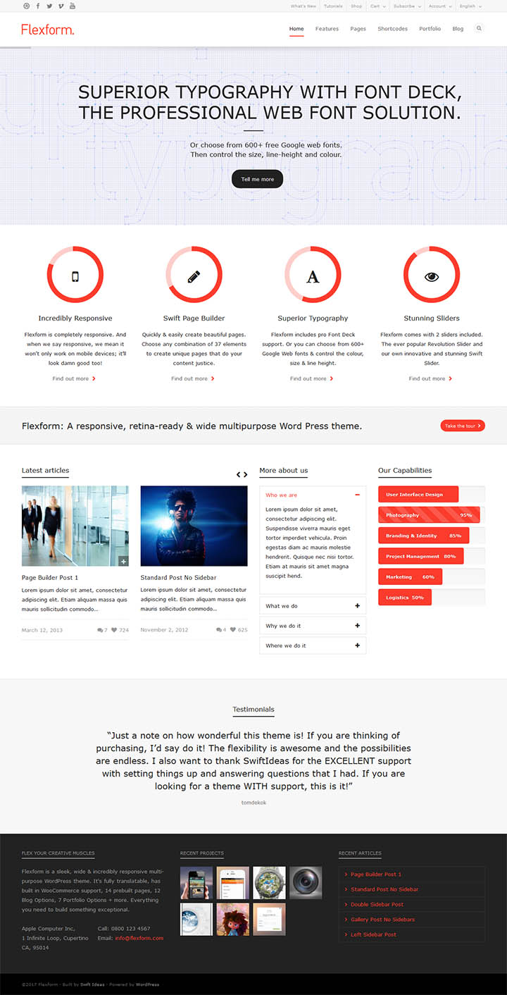 WordPress шаблон ThemeForest Flexform