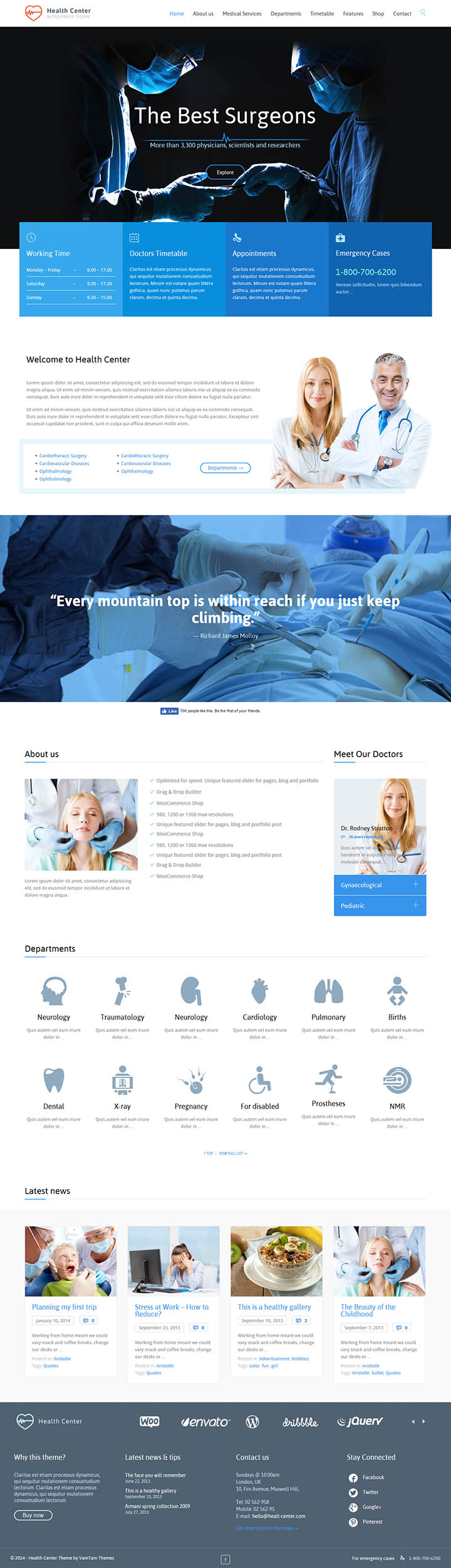 WordPress шаблон ThemeForest Health Medical Center