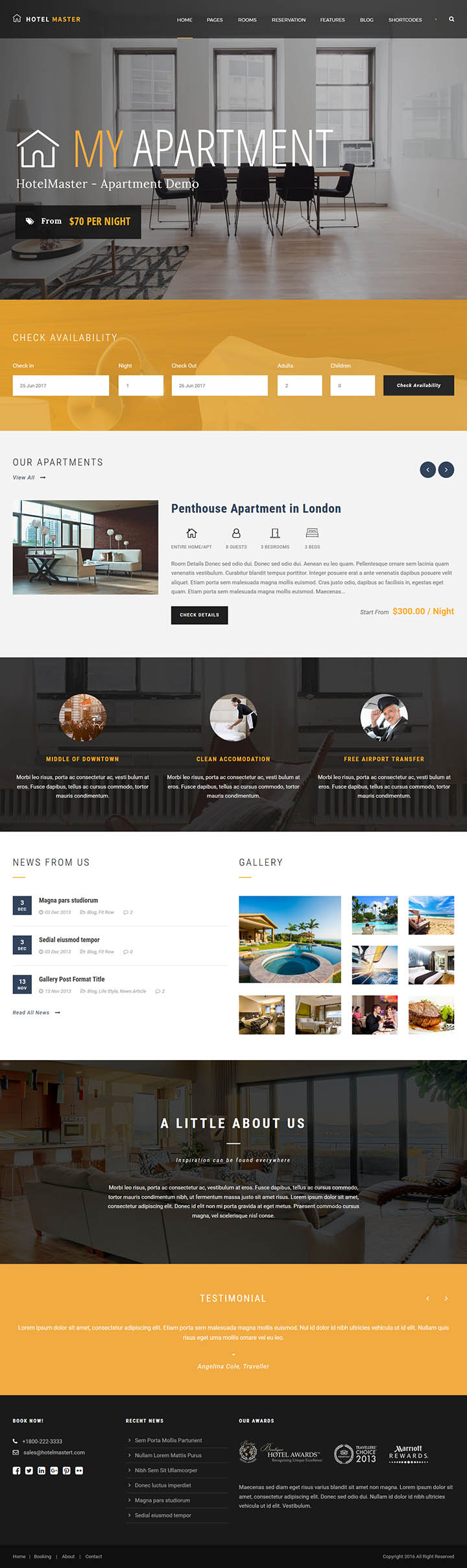 WordPress шаблон ThemeForest Hotel Master