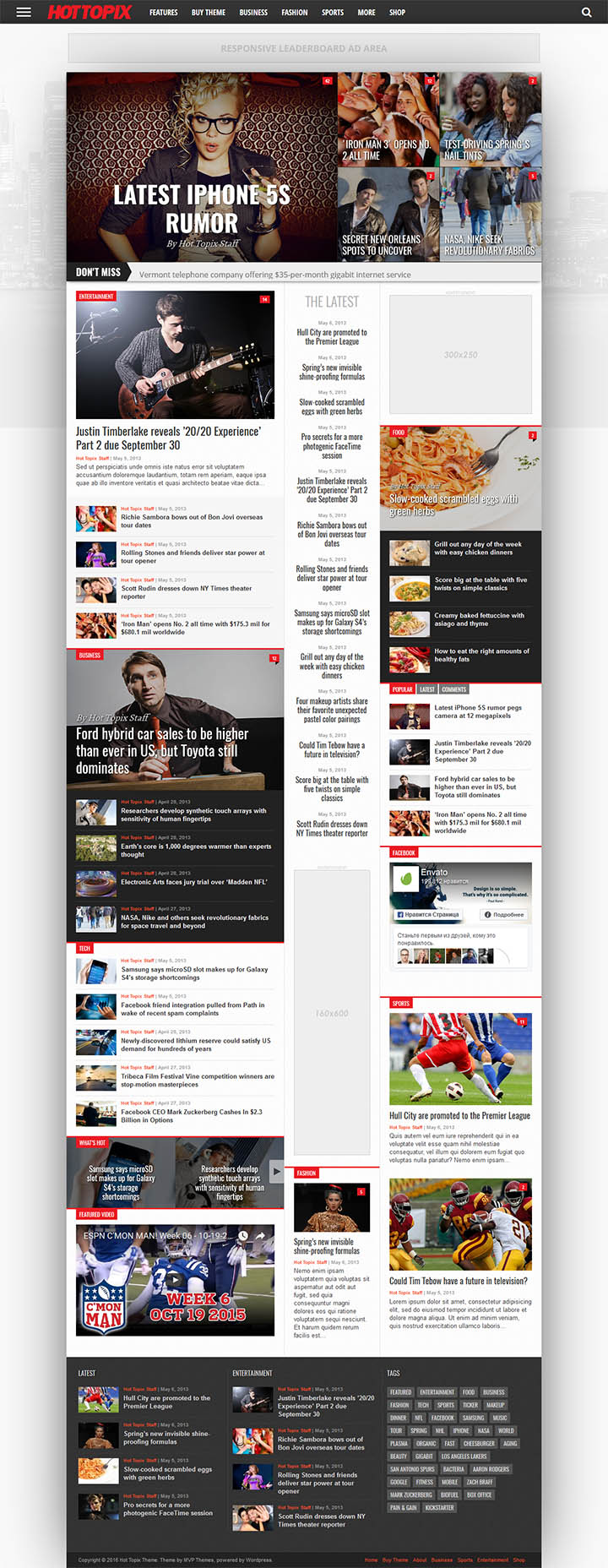 WordPress шаблон ThemeForest Hot Topix