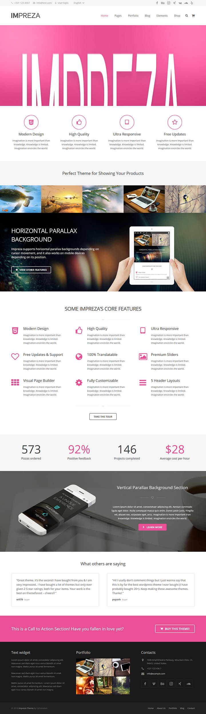 WordPress шаблон ThemeForest Impreza