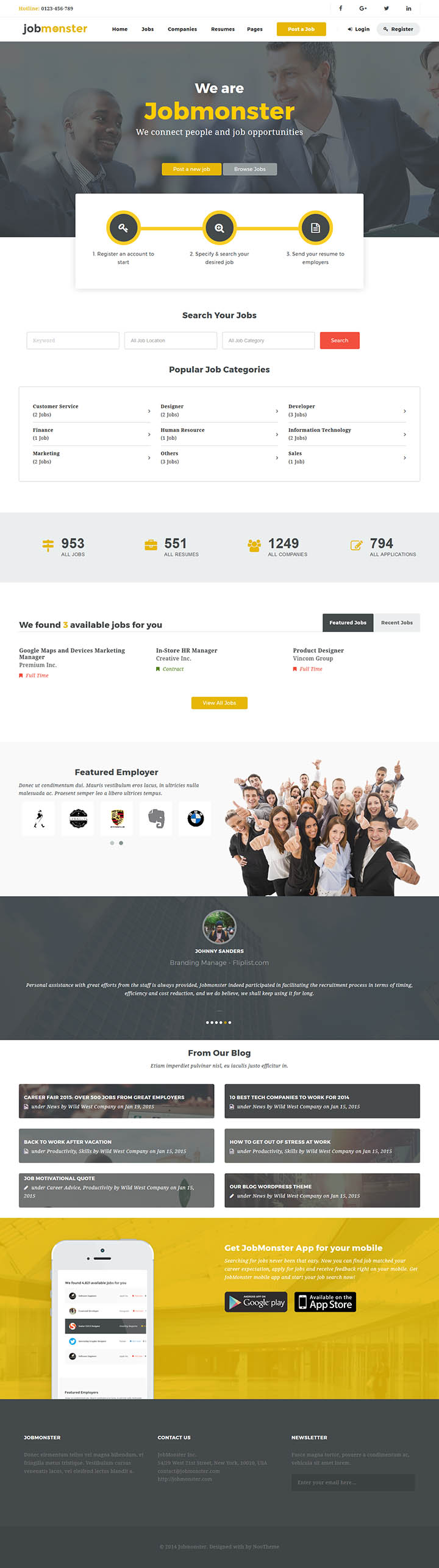 WordPress шаблон ThemeForest Jobmonster