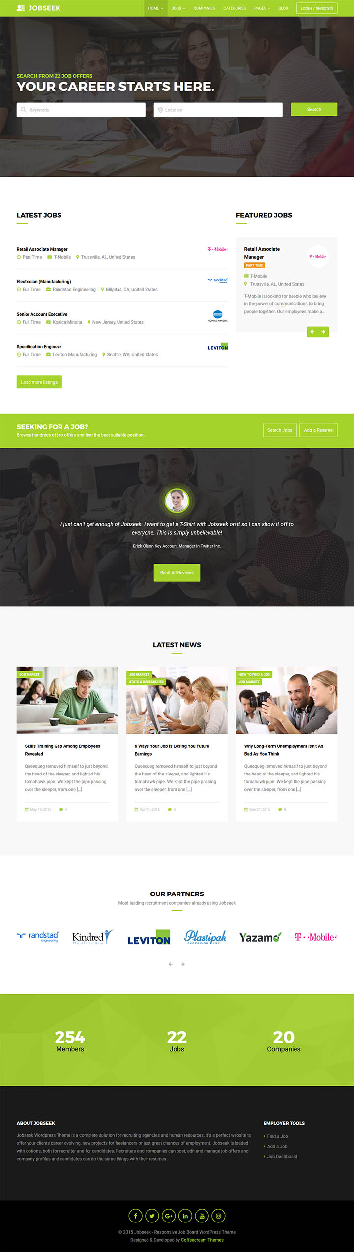 WordPress шаблон ThemeForest Jobseek