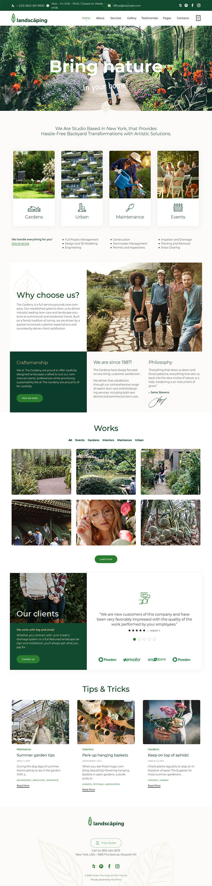 WordPress шаблон ThemeForest Landscaping