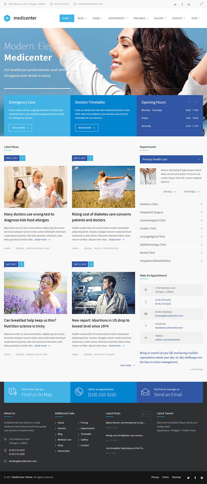 WordPress шаблон ThemeForest MediCenter