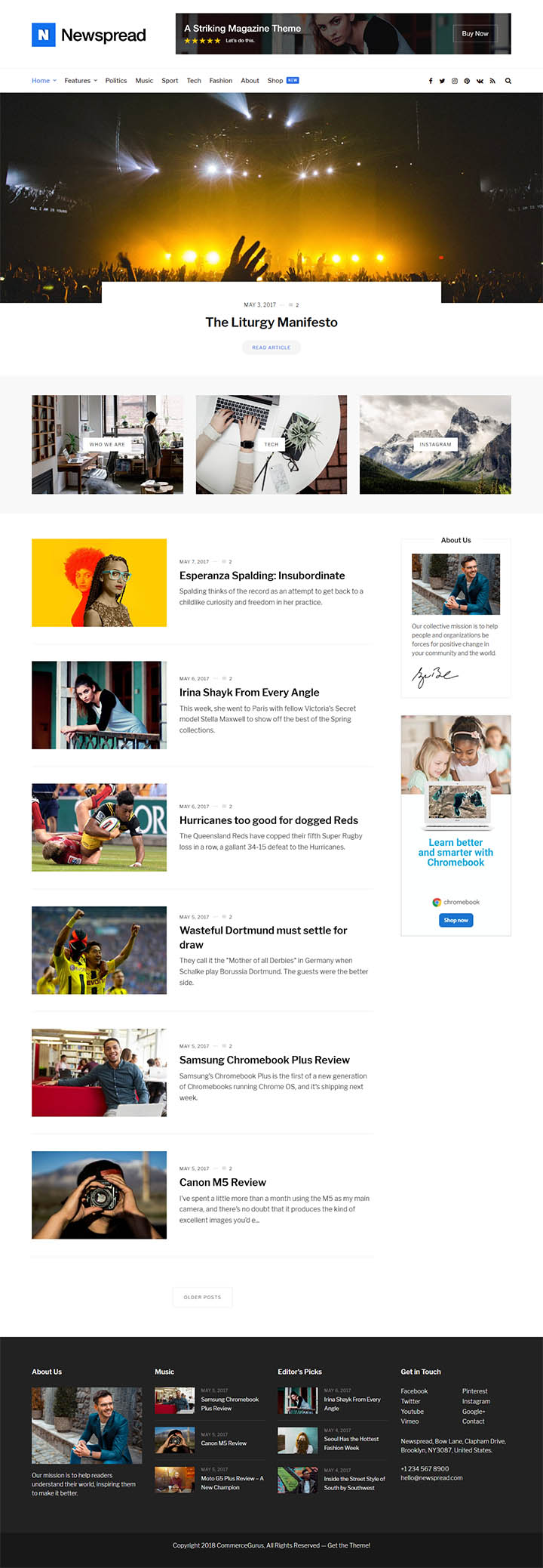 WordPress шаблон ThemeForest Newspread