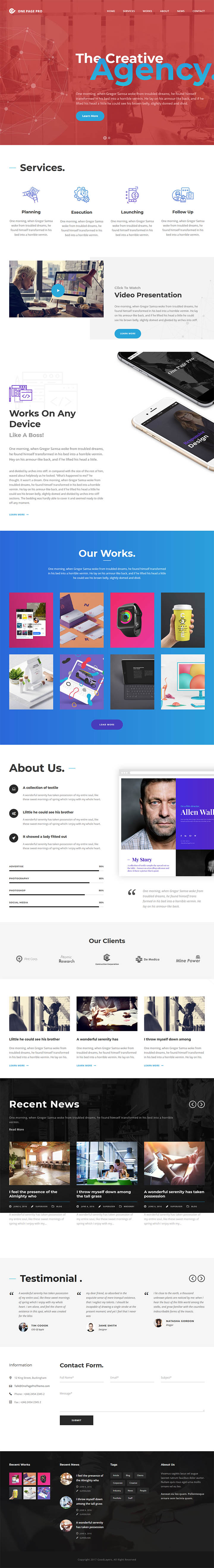 WordPress шаблон ThemeForest One Page Pro