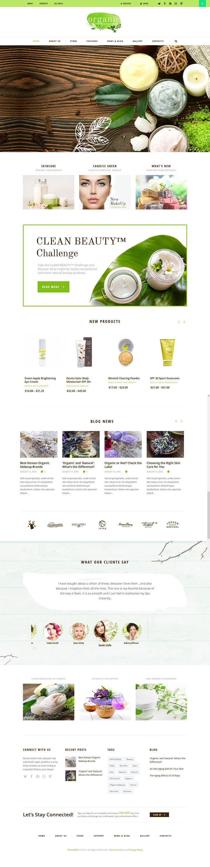 WordPress шаблон ThemeForest Organic Beauty