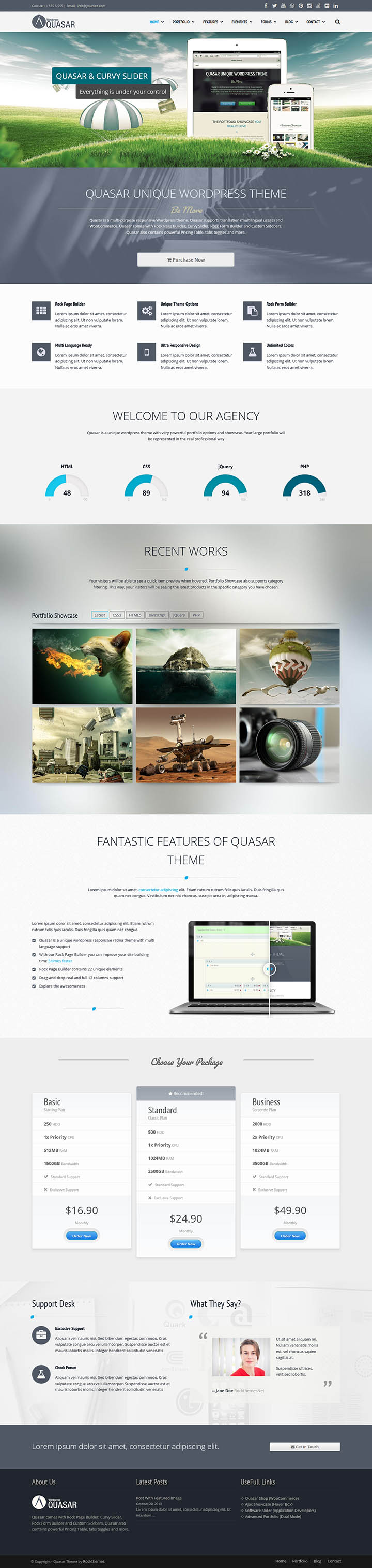 WordPress шаблон ThemeForest Quasar