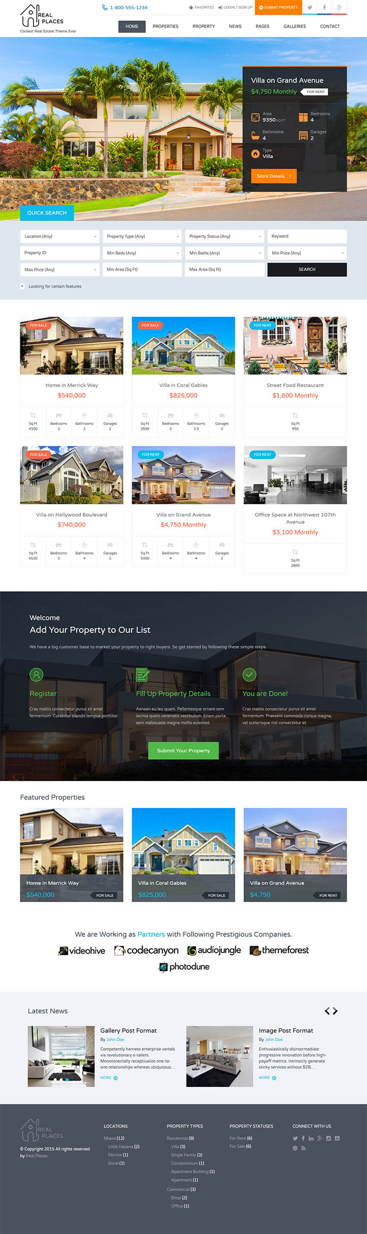 WordPress шаблон ThemeForest Real Places