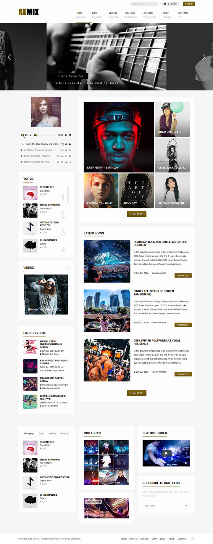 WordPress шаблон ThemeForest Remix