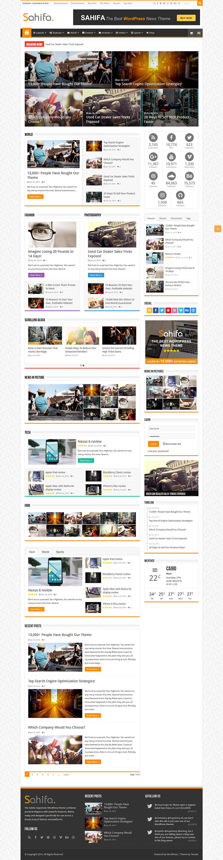 WordPress шаблон ThemeForest Sahifa