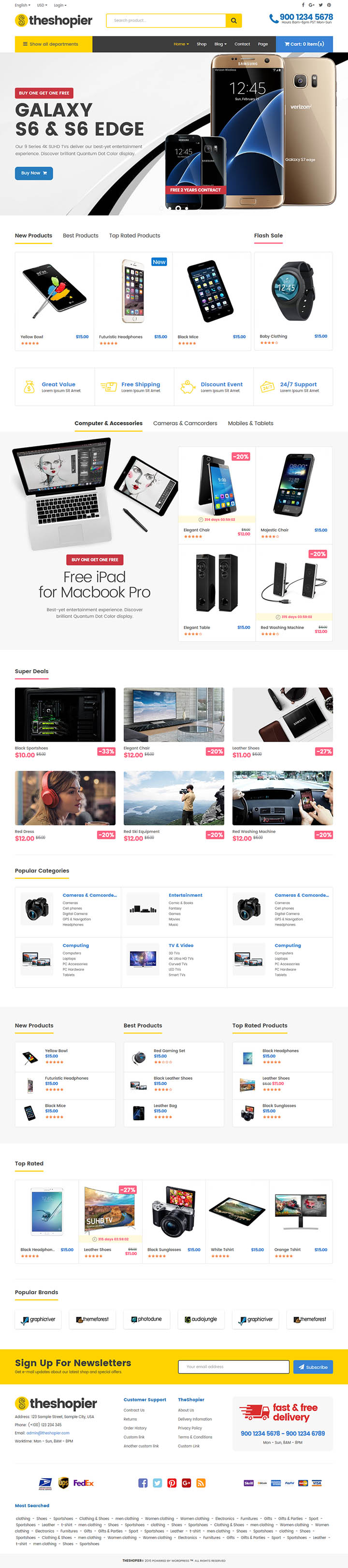 WordPress шаблон ThemeForest Shopier