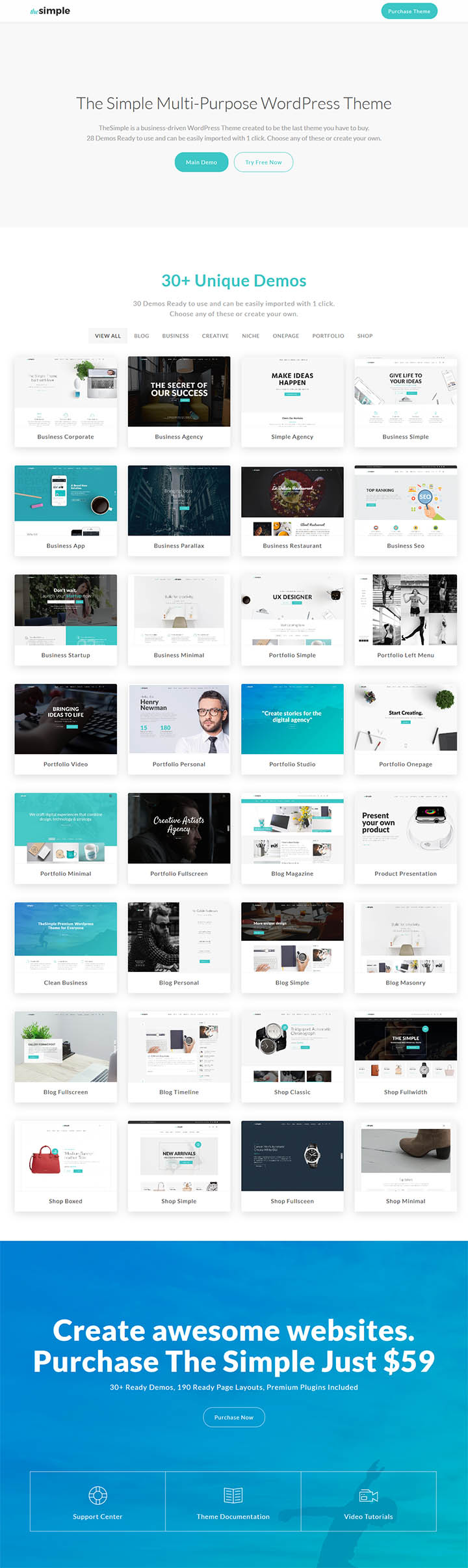 WordPress шаблон ThemeForest The Simple