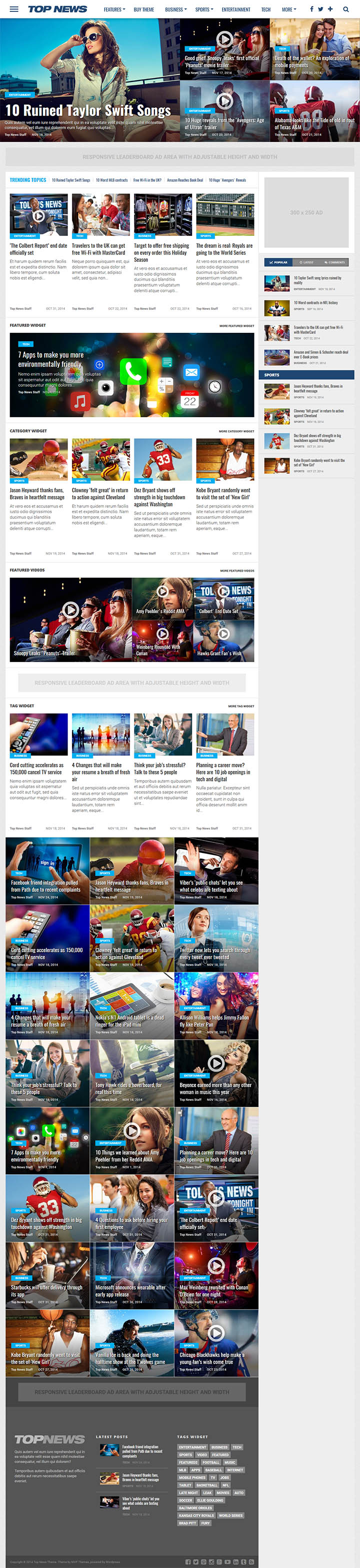 WordPress шаблон ThemeForest TopNews